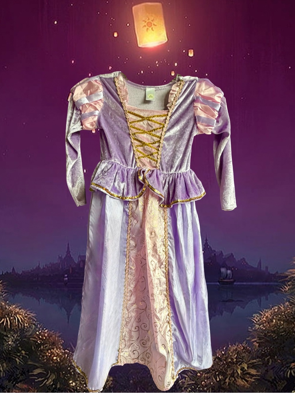 Little Adventures Rapunzel-Style Costume Dress Child Size 5-7 yrs